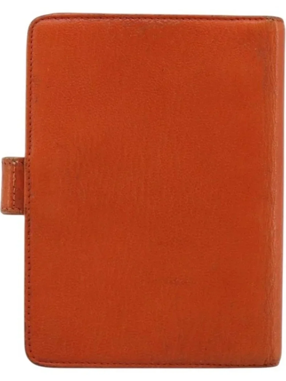 CHANEL Day Planner Cover Leather Orange CC Auth 133201